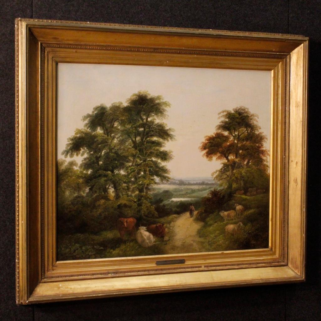 J. Barker 19th Century Oil on Canvas English Landscape Painting, 1880 3