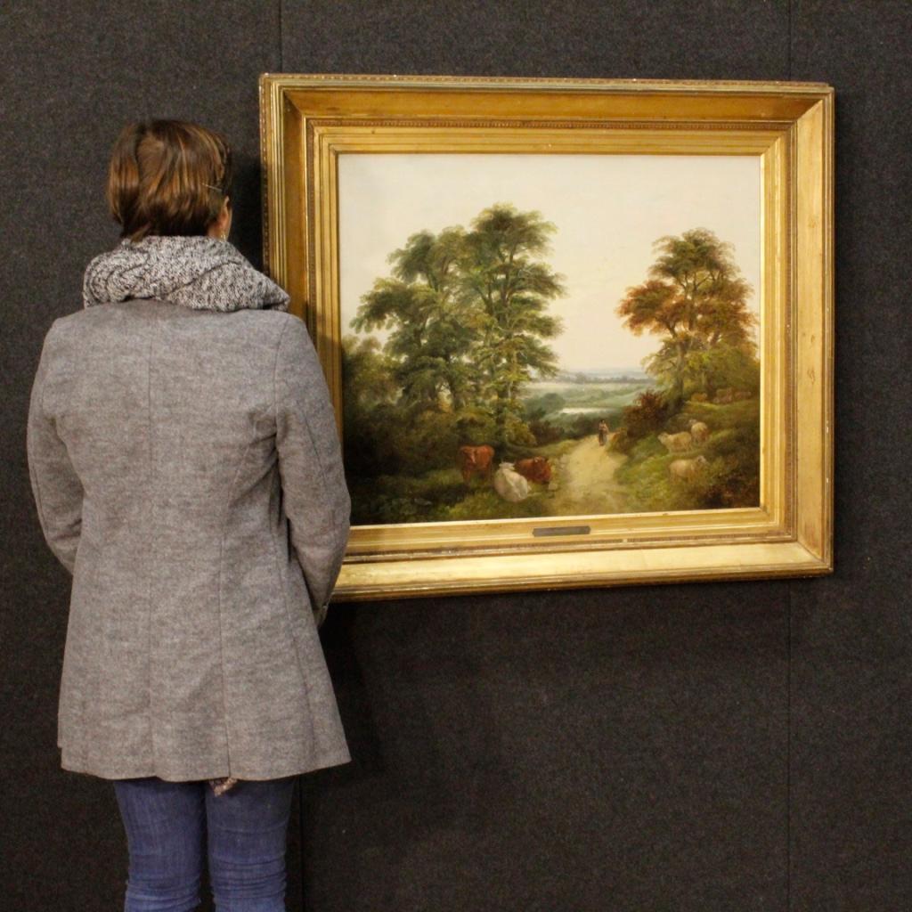 J. Barker 19th Century Oil on Canvas English Landscape Painting, 1880 6
