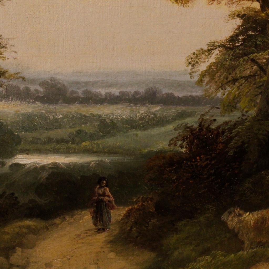 J. Barker 19th Century Oil on Canvas English Landscape Painting, 1880 1