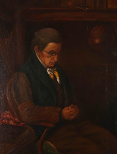 J. Baxter - Huile de la fin du XIXe siècle, Beside The Fire