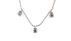 J. Birnach 18K White Gold Old Mine Cut Diamond Garland Necklace