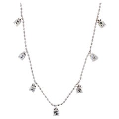 J. Birnach 18K White Gold Old Mine Cut Diamond Garland Necklace