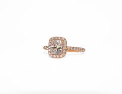 J. Birnbach 0.92 carat Elongated Cushion Halo Engagement Ring in Rose Gold