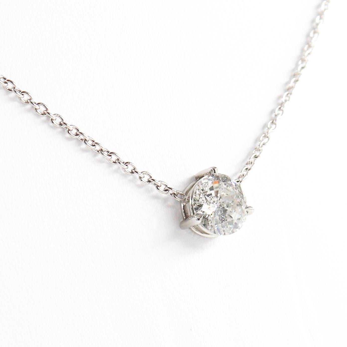 Modern J. Birnbach 1.04 Carat Round Brilliant Diamond Pendant Necklace