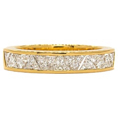 J. Birnbach 1.07 Carat Total Channel-Set Trillion Cut Diamond Half Eternity Ring