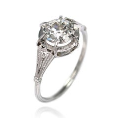 J. Birnbach 1.19 carat Old Euro Antique Engagement Ring in Platinum