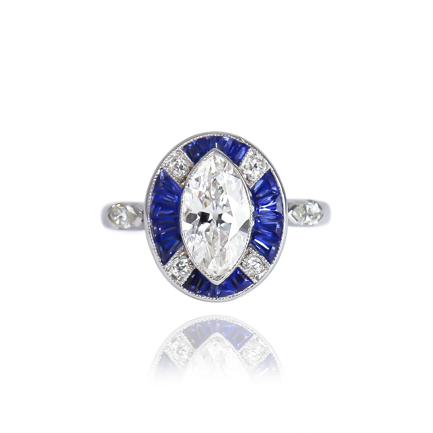 art deco marquise engagement ring
