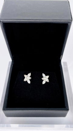 J. Birnbach 1.37 carat Pear and Marquise Diamond Earrings in 18K White Gold