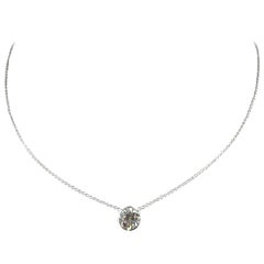 J. Birnbach 1.42 carat Round Diamond Bezel Set Pendant in 18K White Gold