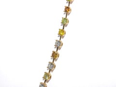 J. Birnbach 14.26 Carat Total Assorted Fancy Color Diamond Riviera Necklace