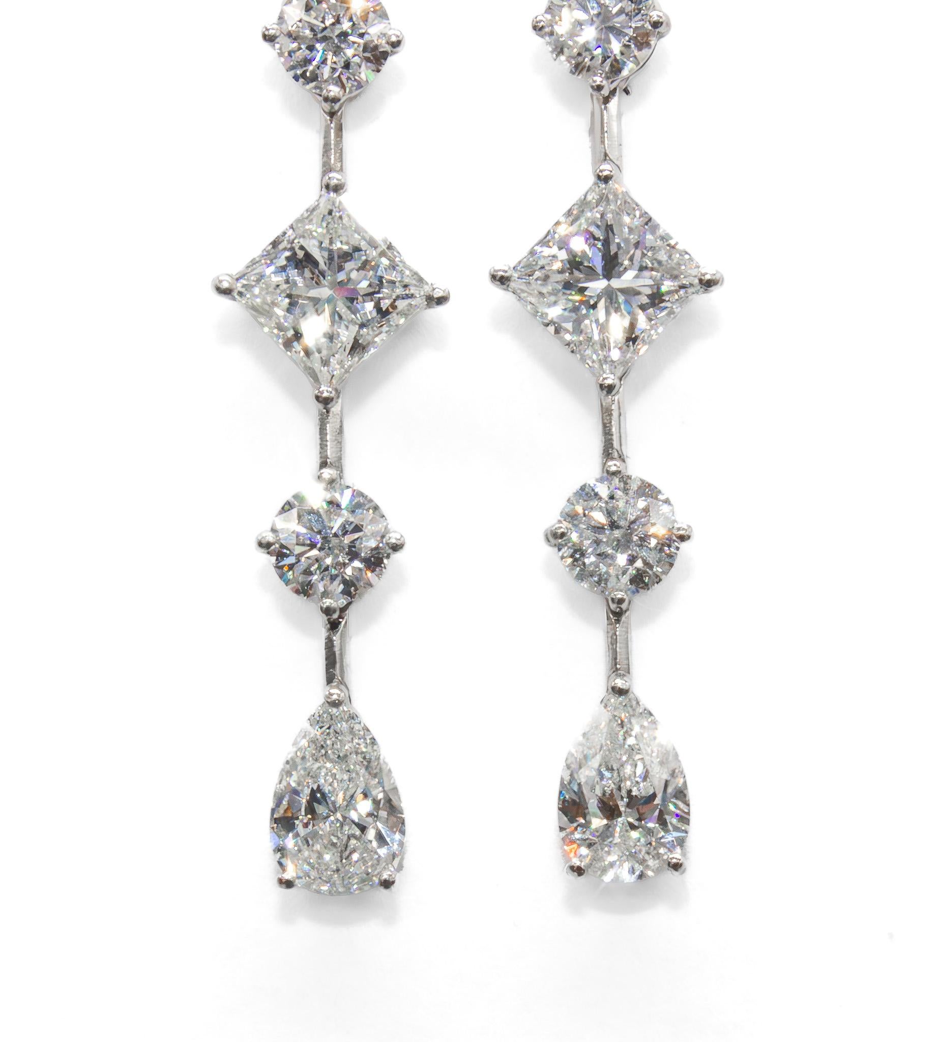 J. Birnbach 1.47 Carat Total Mixed Fancy Shape Diamond Earring Jackets Contemporáneo en venta