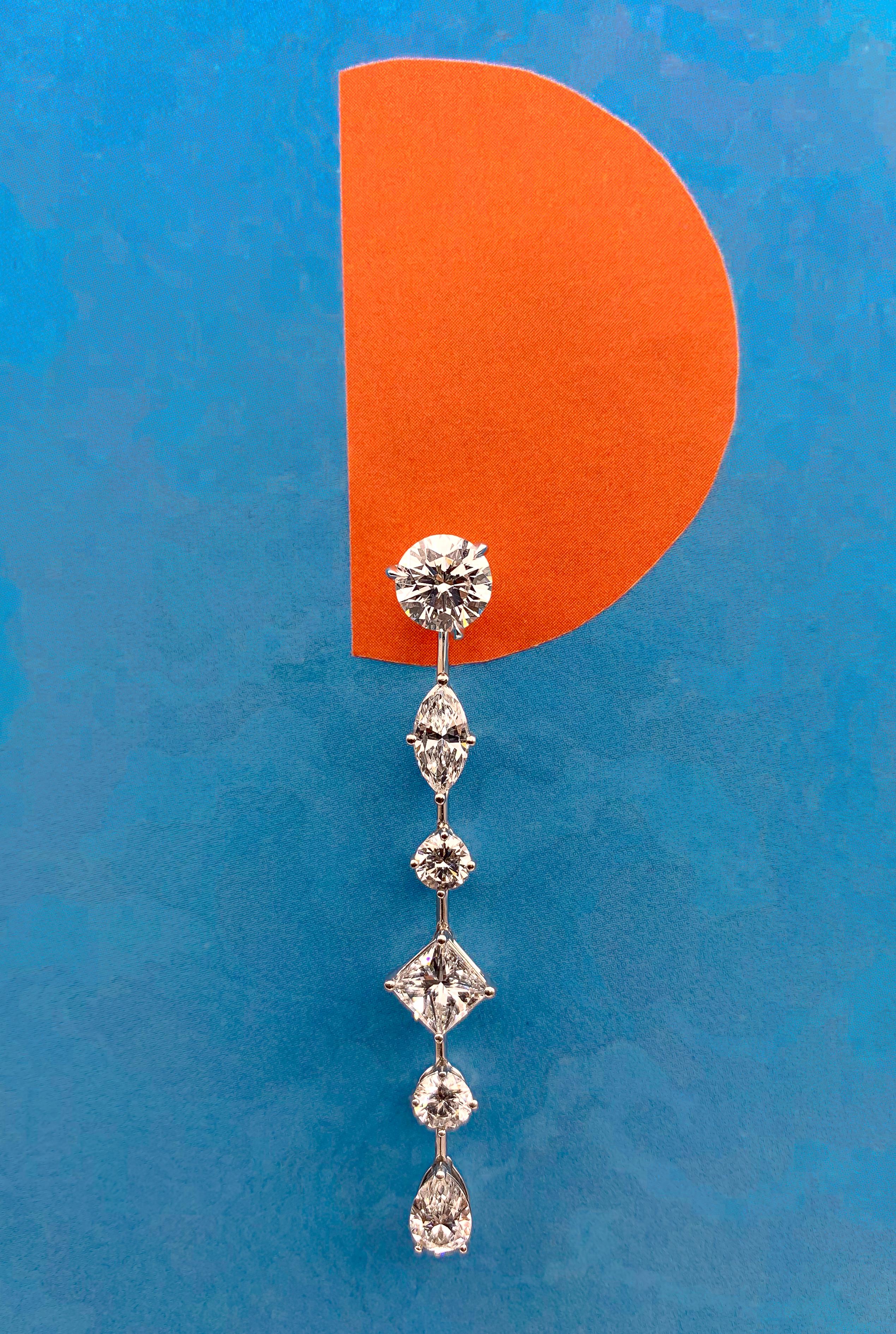 J. Birnbach 1.47 Carat Total Mixed Fancy Shape Diamond Earring Jackets Corte mixto en venta