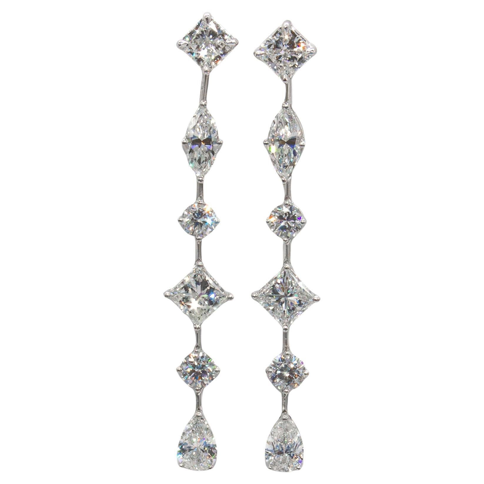 J. Birnbach 1.47 Carat Total Mixed Fancy Shape Diamond Earring Jackets