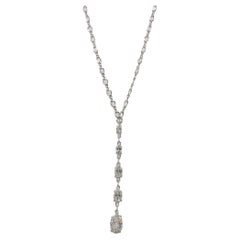 J. Birnbach Collar Lariat de Diamantes Ovalados en Oro de 14K Certificado GIA de 1,52 Quilates Totales