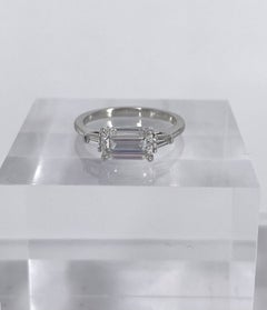 J. Birnbach 1.51 ct Emerald Cut East West Engagement Ring with Tapered Baguettes
