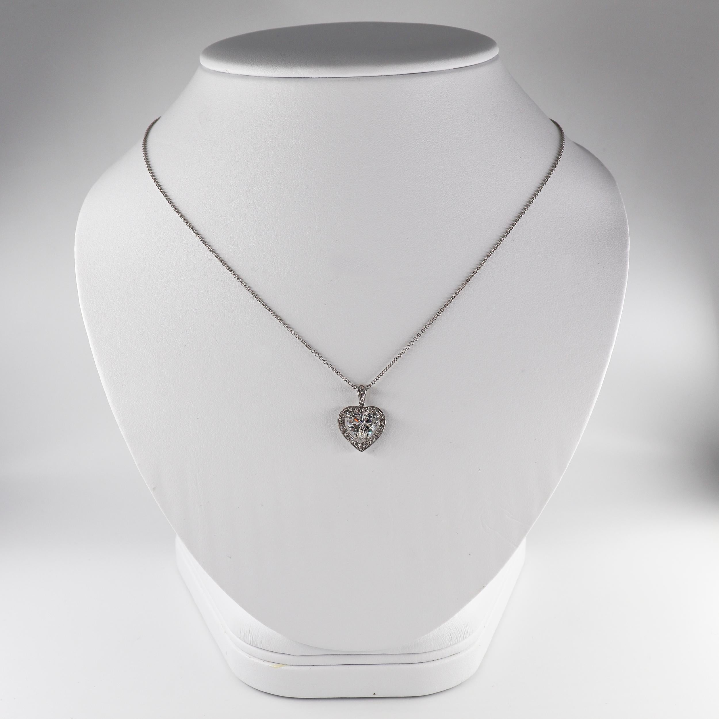 Contemporary J. Birnbach 1.52 Carat Heart-shaped Diamond Pendant Necklace GIA Certified