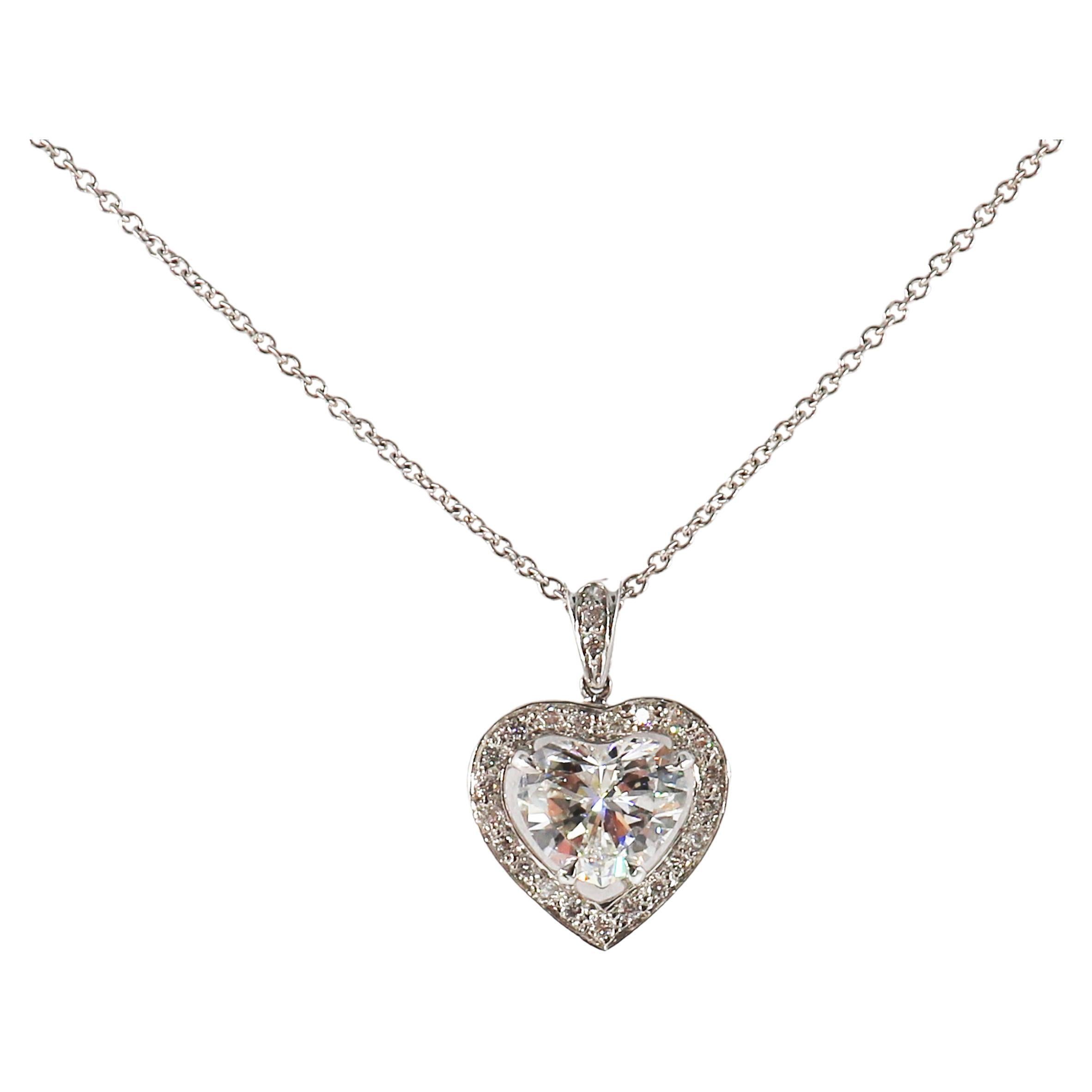 J. Birnbach 1.52 Carat Heart-shaped Diamond Pendant Necklace GIA Certified