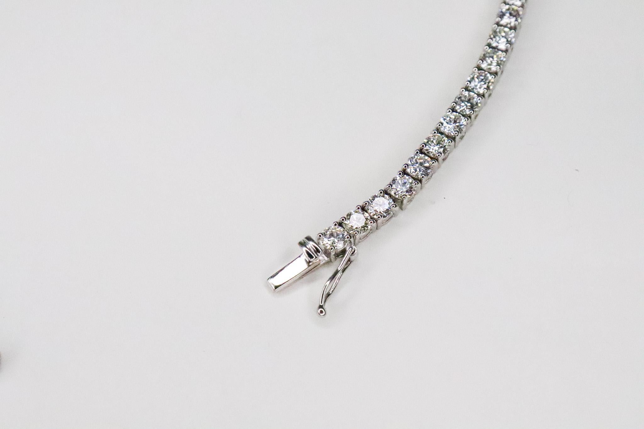 Brilliant Cut J. Birnbach 16.38 Carat Diamond Tennis Necklace