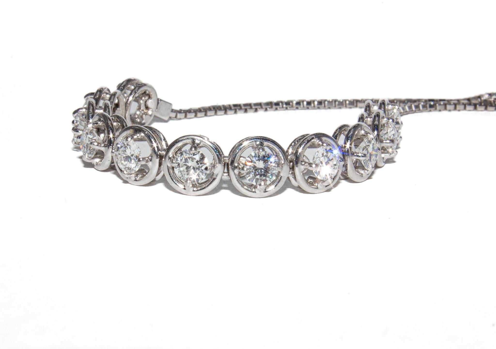 Contemporaneo J. Birnbach Bracciale Bolo con diamanti da 1,67 carati totali
