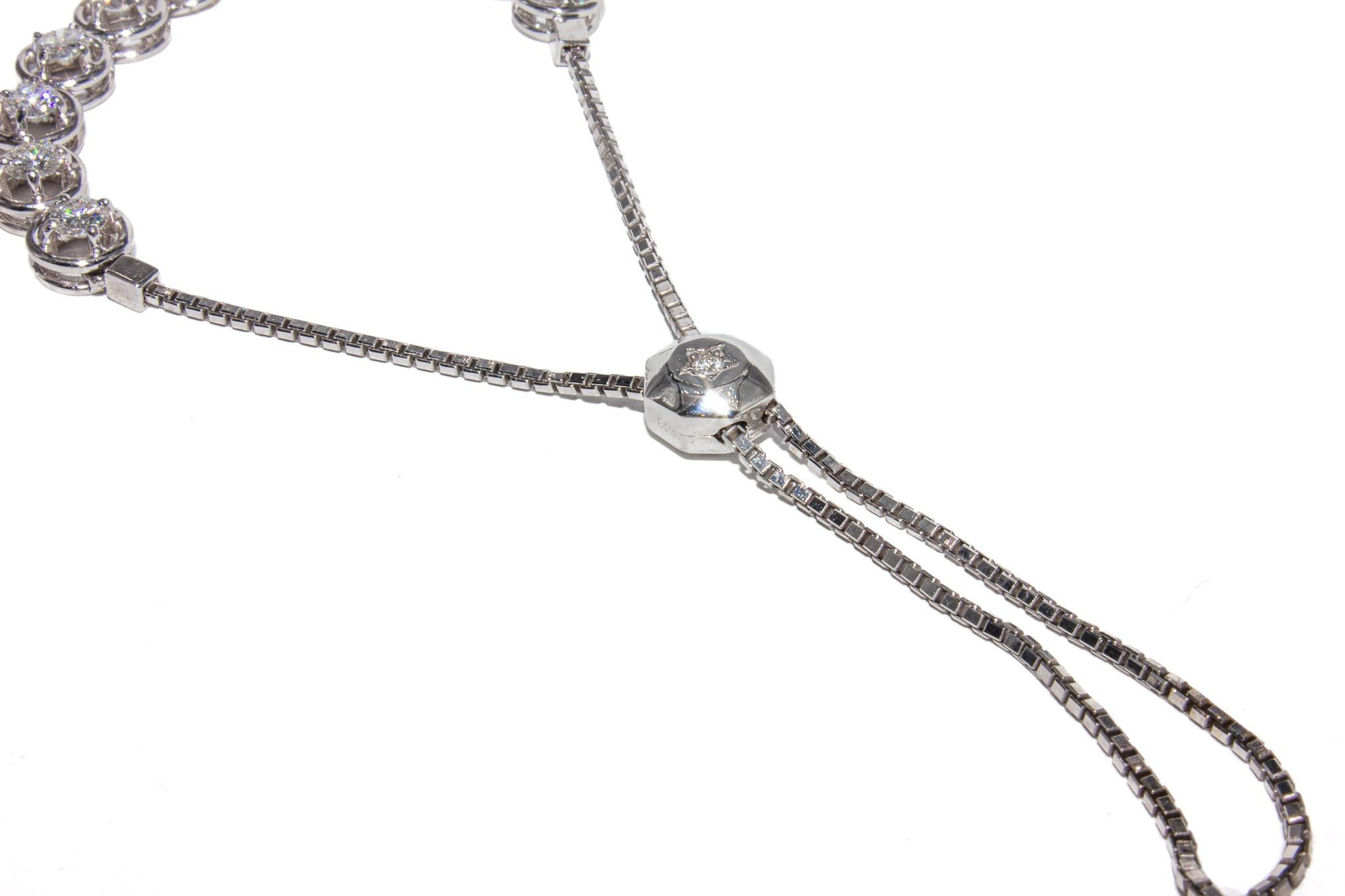 Taglio rotondo J. Birnbach Bracciale Bolo con diamanti da 1,67 carati totali