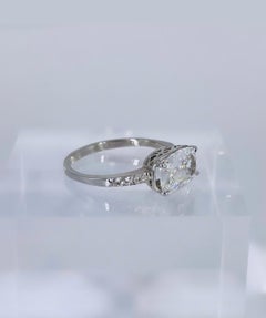 J. Birnbach 1.71 carat GIA GVS2 East West Cushion Cut Diamond Art Deco  Ring