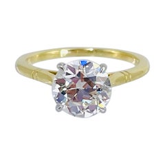 J. Birnbach Anello di fidanzamento solitario con diamante antico taglio europeo da 1,79 carati
