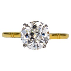 J. Birnbach 1.82 Carat J SAntique European Cut Diamond Solitaire Engagement Ring