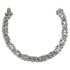 J. Birnbach Pulsera de platino con diamantes de mina antigua en doble fila de 18,13 quilates