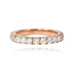 J. Birnbach 18 Karat Rose Gold Diamond Wedding Band 1.50 Carat
