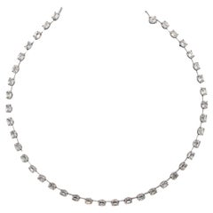 J. Birnbach 18K White Gold 16.96 Carat Total Old Mine Diamond Bar Set Necklace