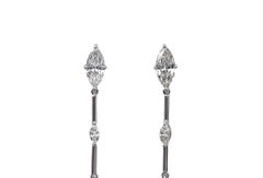 J. Birnbach 18K White Gold Marquise Diamond Drop Earrings