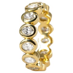 J. Birnbach Anillo de oro amarillo de 18 quilates con diamante ovalado total de 2,05 quilates