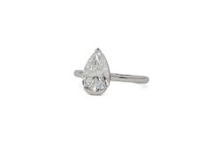 J. Birnbach 1.98ct GIAJ SI1 Pear Diamond Open Bezel Solitaire Ring