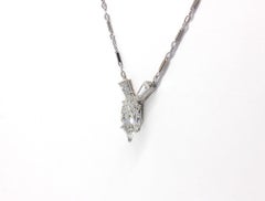 J. Birnbach 2.00 Carat I SI2 Marquise and Tapered Baguette Diamond Necklace