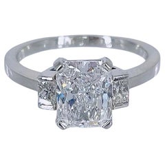 J. Birnbach 2.01 carat GIA DSI1 Radiant Cut Diamond Three Stone Engagement Ring