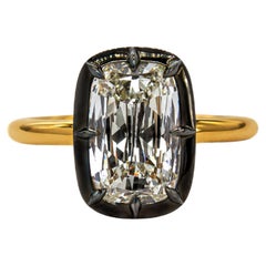 J. Birnbach 2.01ct GIA L SI1 Button Back Cushion Diamond Solitaire Ring