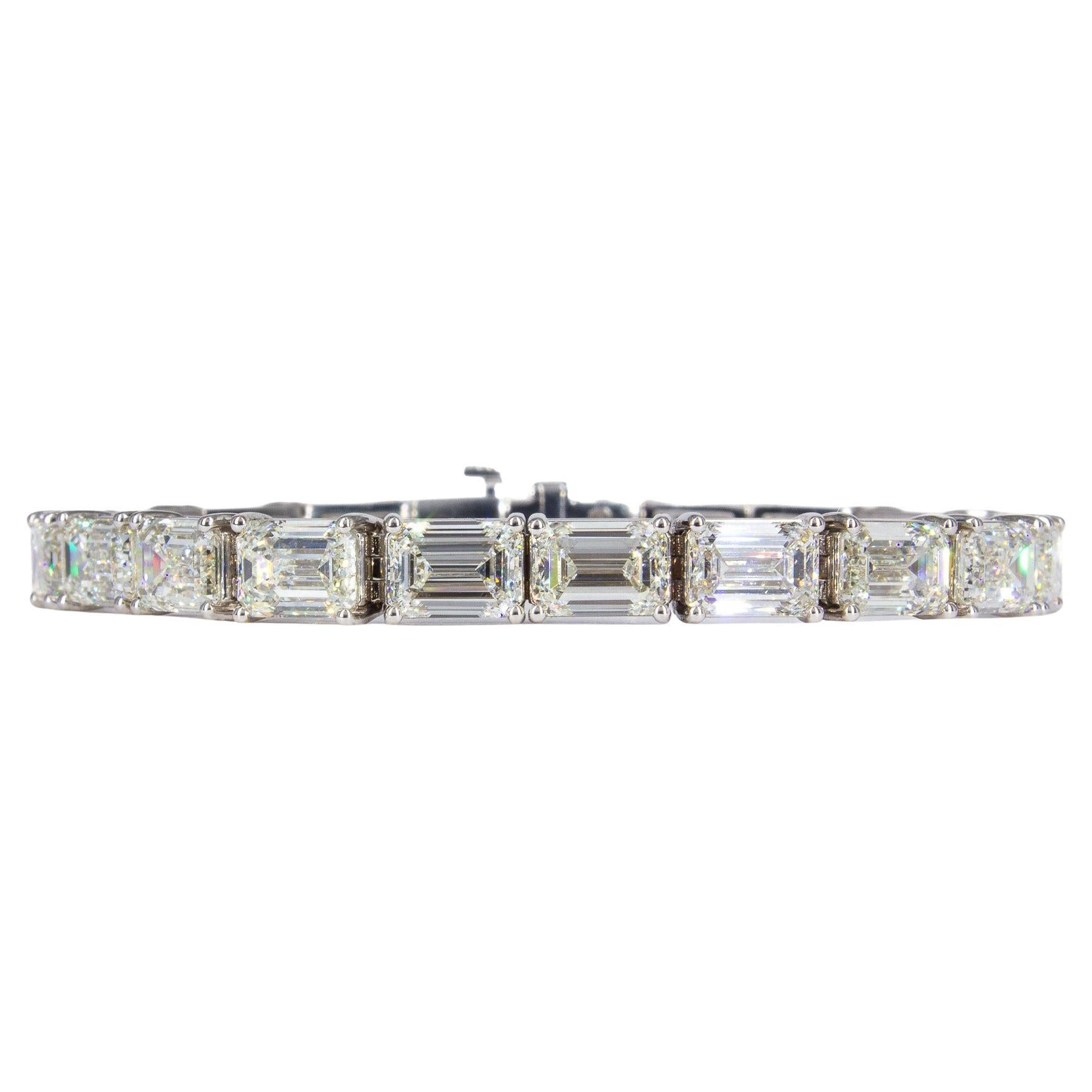 J. Birnbach 21.14 Carat Total Emerald Cut Diamond Tennis Bracelet