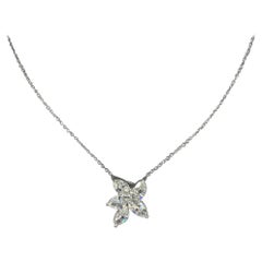 J. Birnbach 2.42 carat Pear and Marquise Shape Cluster Pendant in 18K White Gold