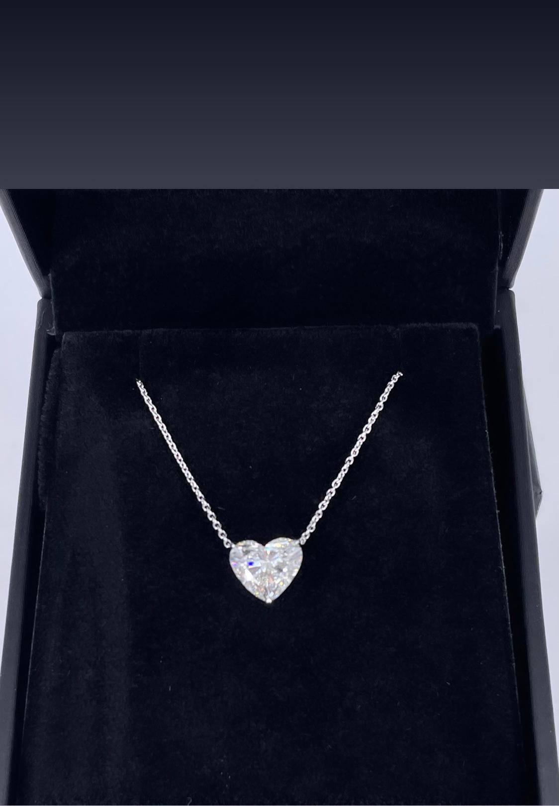 Heart Cut J. Birnbach 2.82 carat Heart Shape Diamond Pendant  For Sale