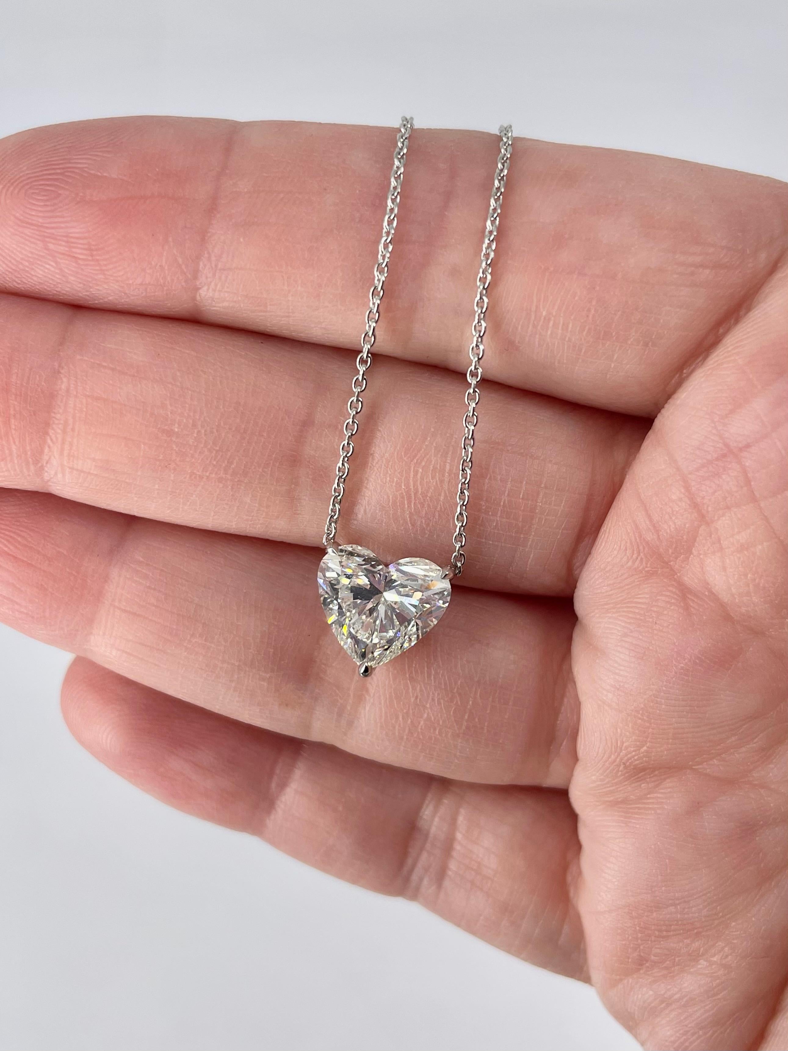 J. Birnbach 2.82 carat Heart Shape Diamond Pendant  In New Condition For Sale In New York, NY