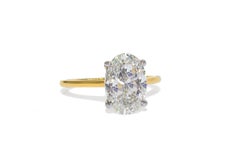 J. Birnbach 3.01ct GIA G VS1 Oval Diamond Solitaire Engagement Ring in 18K Gold