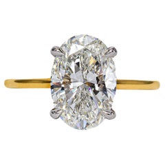 J. Birnbach 3.01ct GIA G VS1 Oval Diamond Solitaire Engagement Ring in 18K Gold