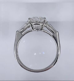 J. Birnbach 3.02 carat GIA Oval Diamond Engagement Ring with Tapered Baguettes