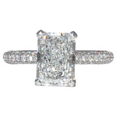 J. Birnbach 3.02ct GIA E SI2 Radiant Diamond Solitaire Engagement Ring
