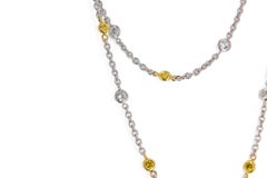 J. Birnbach 3.28 Carat Total Two-Tone Fancy Yellow Diamonds by the Yard Necklace
