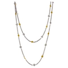 J. Birnbach 3.28 Carat Total Two-Tone Fancy Yellow Diamonds by the Yard Necklace