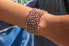 J. Birnbach 39 Carat GIA Fancy Pink Princess Cut Diamond 18K Rose Mesh Bracelet