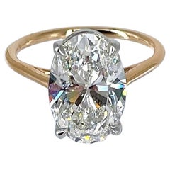 J. Birnbach 3.92ct GIA DSI1 Oval Diamond Solitaire Rose Gold Engagement Ring