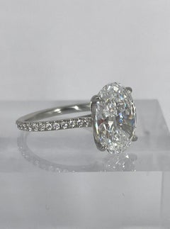 J. Birnbach 4.22 carat GIA EVS1 Oval Platinum Pave Solitaire Engagement Ring