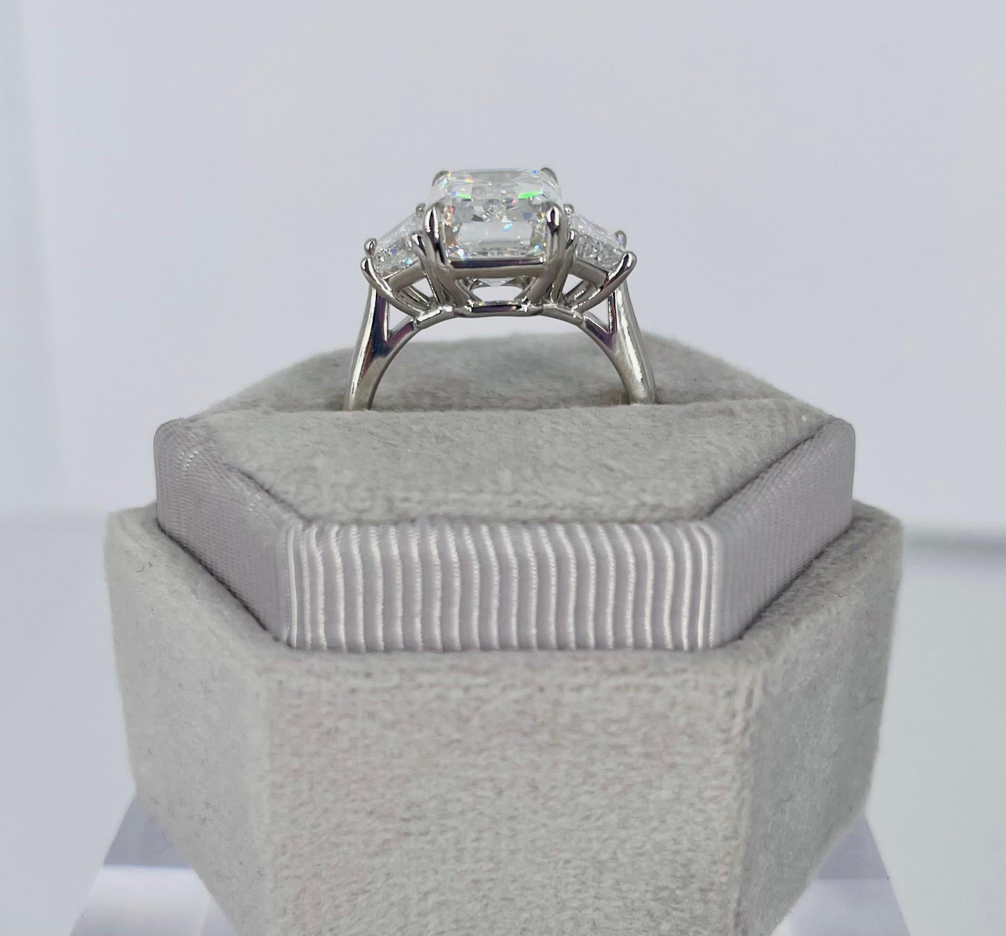 J. Birnbach 5.01 carat Emerald Cut Diamond Engagement Ring with ...